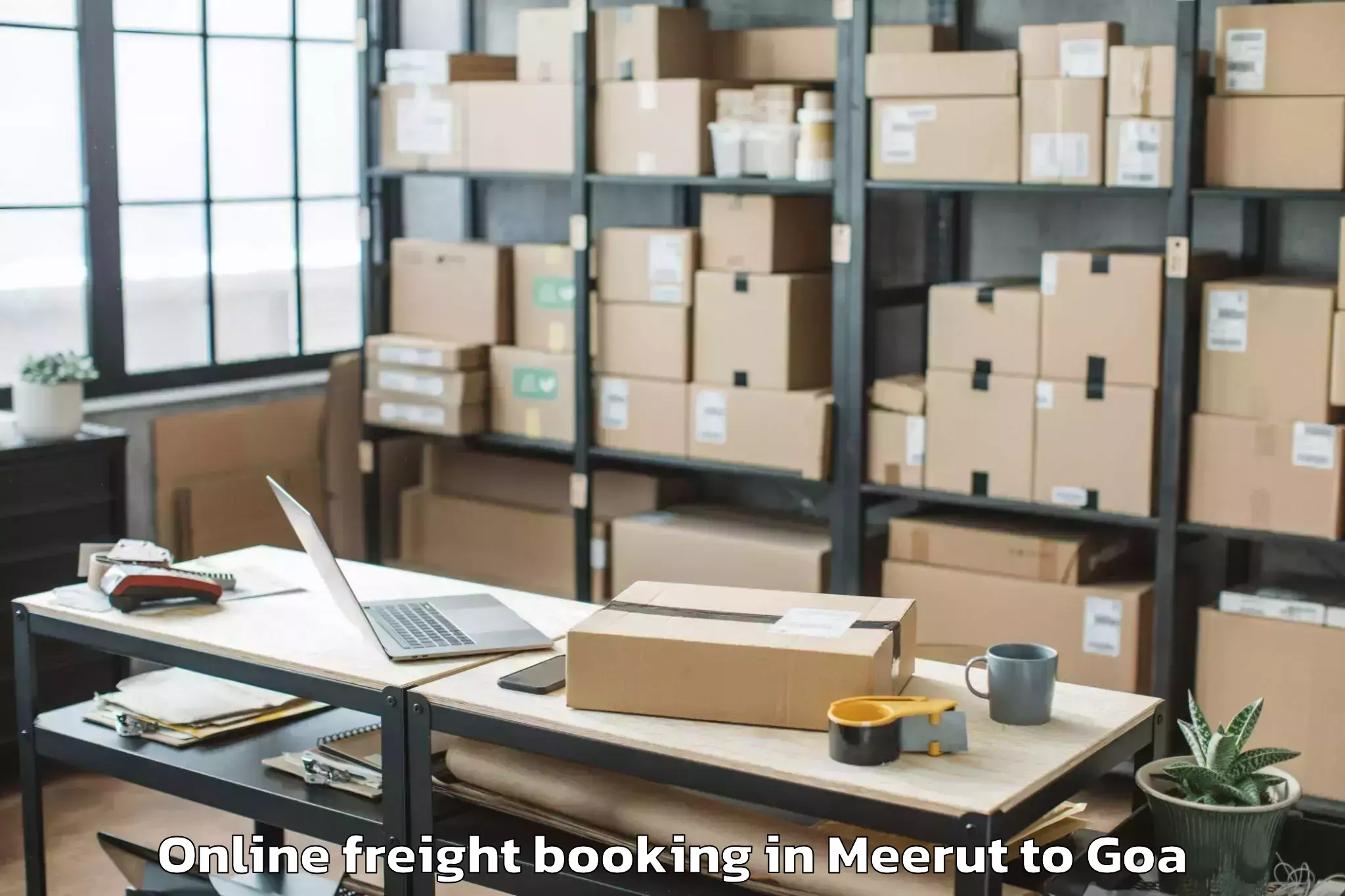 Meerut to Morjim Online Freight Booking